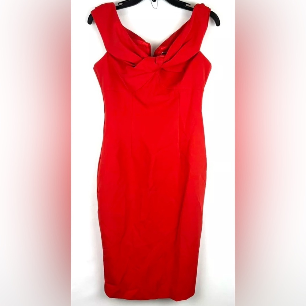 Trina Turk Women’s Red Sleeveless Bodycon Knee Length Dress Size 2